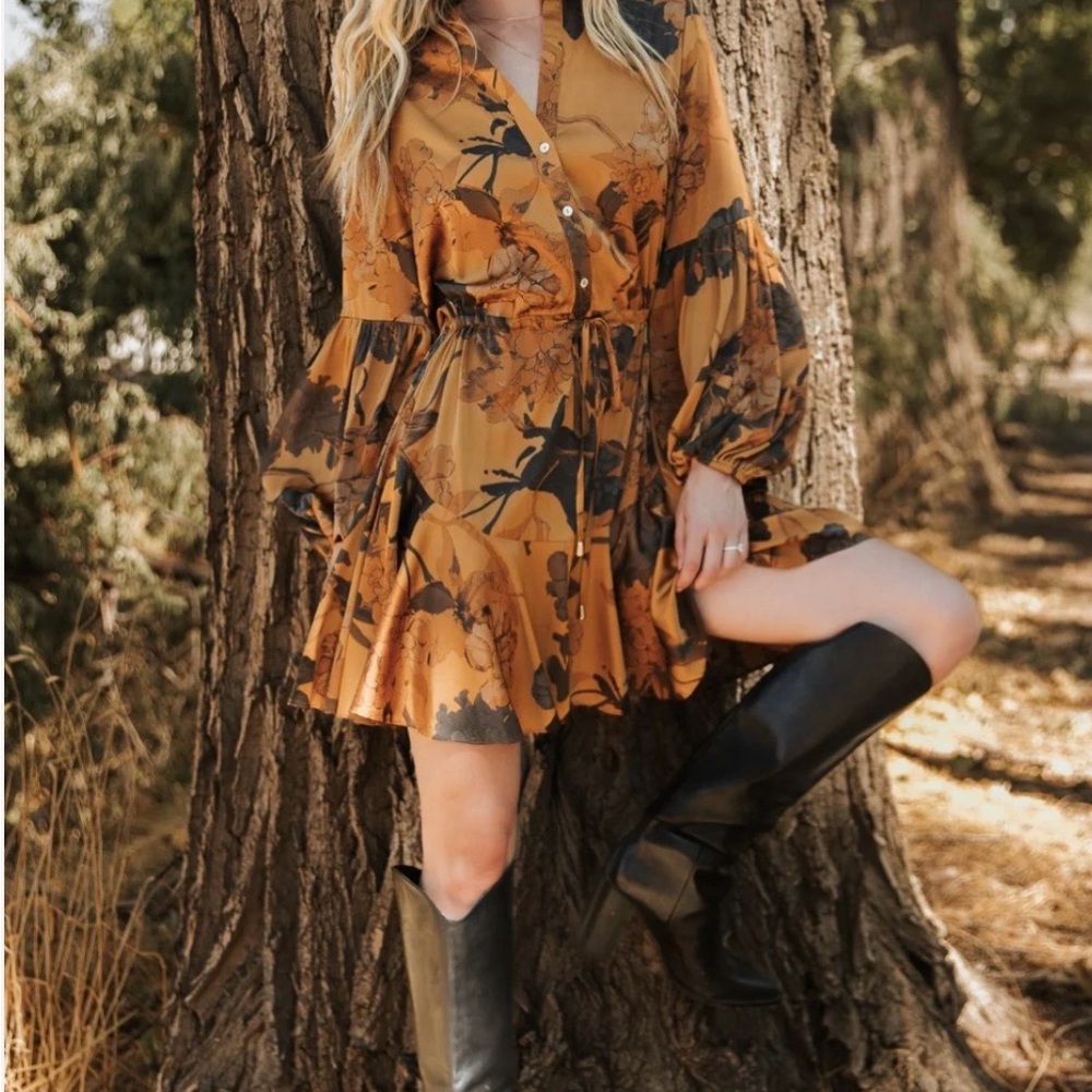 Baltic Born Autumn Floral Mini Dress